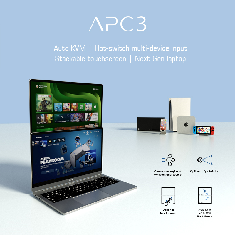 APC3 – Revolutionize productivity with world's first stackable auto-KVM laptop​