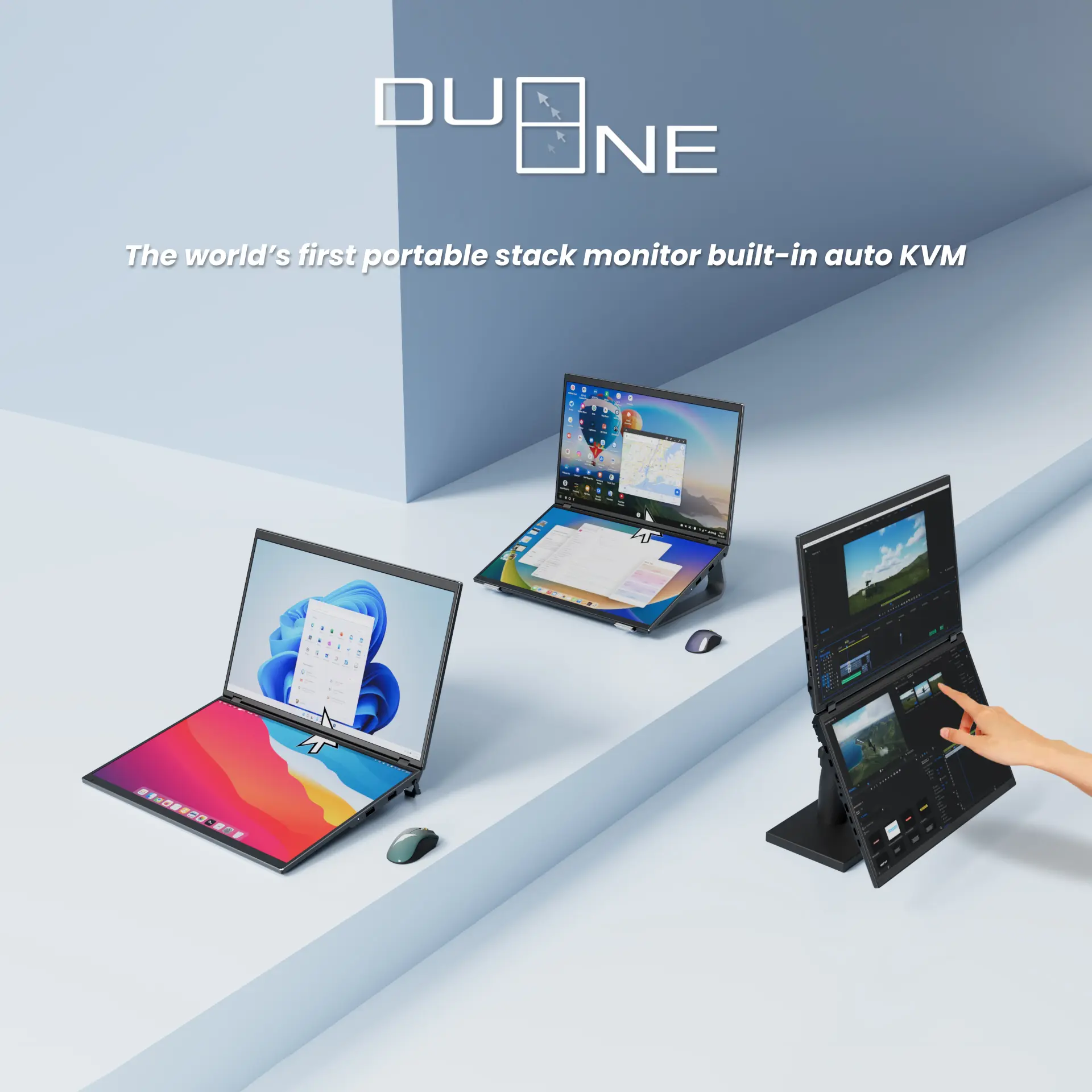 DUO ONE Portable & Foldable Touch Monitor with Smart KVM